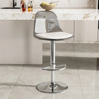Transparent Acrylic Cushioned Swivel Adjustable Bar Stool