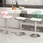 Transparent Acrylic Cushioned Swivel Adjustable Bar Stool