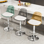 Transparent Acrylic Cushioned Swivel Adjustable Bar Stool