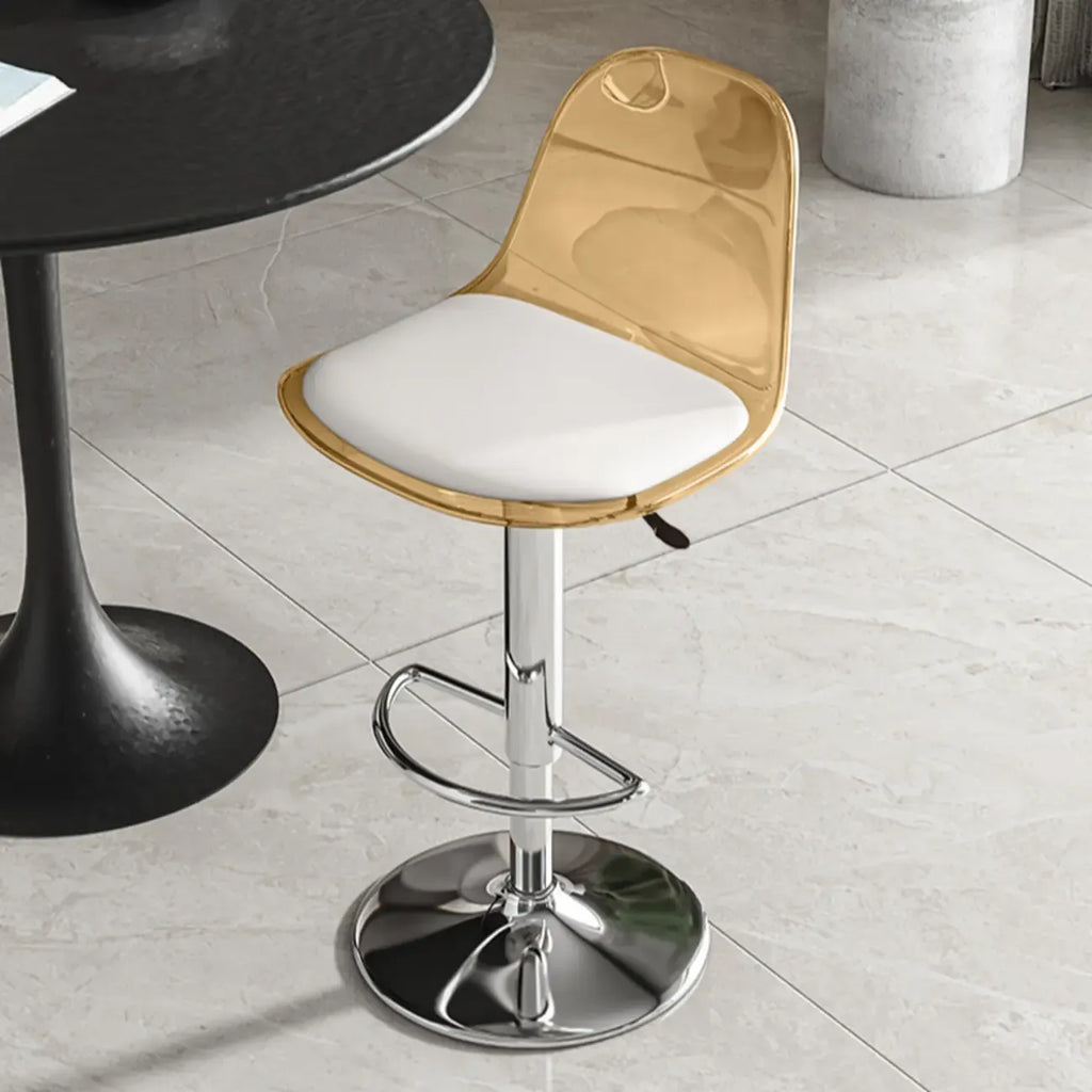 Transparent Acrylic Cushioned Swivel Adjustable Bar Stool