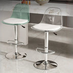 Transparent Acrylic Cushioned Swivel Adjustable Bar Stool