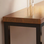 Simple Brown Black Wooden Trestle Bar Tables