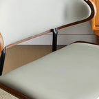 Black Leather Seat Curved Back Dining Chair