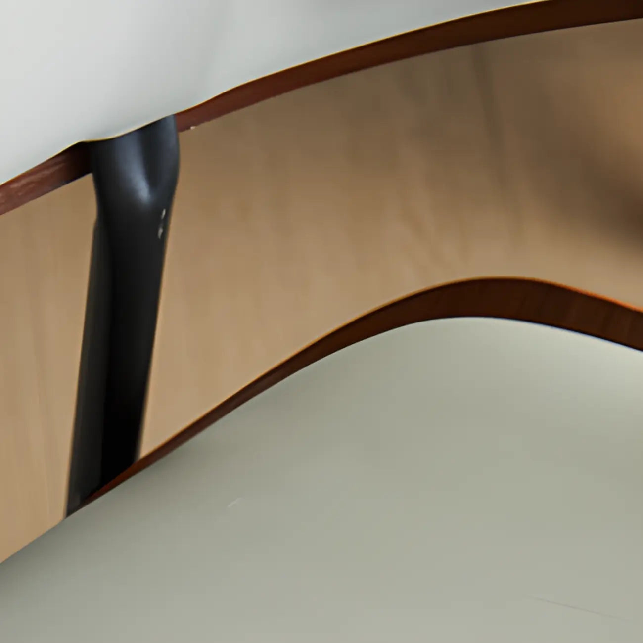 Black Leather Seat Curved Back Dining Chair