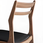 Modern Upholstered Ladder Back Wooden Dining Chair
