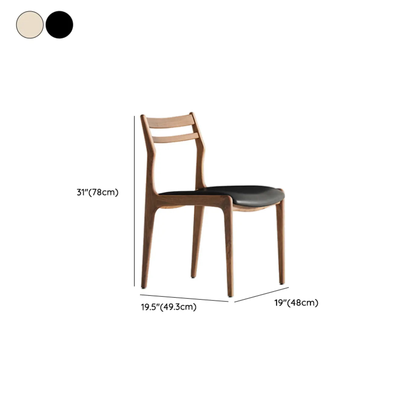 Modern Upholstered Ladder Back Wooden Dining Chair