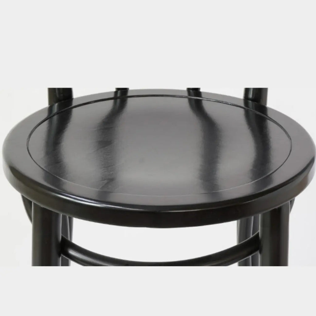 Walnut Beech Wood Leather Seat Bar Stools with Back