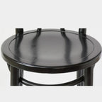 Walnut Beech Wood Leather Seat Bar Stools with Back
