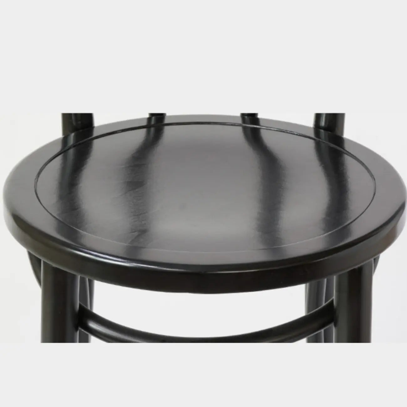 Walnut Beech Wood Leather Seat Bar Stools with Back