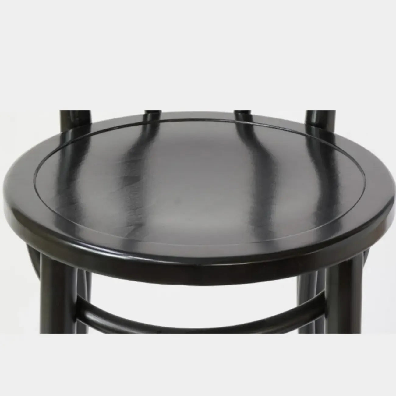 Walnut Beech Wood Leather Seat Bar Stools with Back