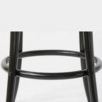 Walnut Beech Wood Leather Seat Bar Stools with Back