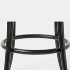 Walnut Beech Wood Leather Seat Bar Stools with Back