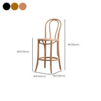 Walnut Beech Wood Leather Seat Bar Stools with Back