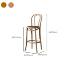 Walnut Beech Wood Leather Seat Bar Stools with Back