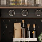 Space-Saving Brown 2-Drawer Wood Buffet Table Sliding Doors