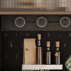 Space-Saving Brown 2-Drawer Wood Buffet Table Sliding Doors