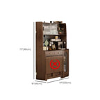 Space-Saving Brown 2-Drawer Wood Buffet Table Sliding Doors