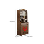 Space-Saving Brown 2-Drawer Wood Buffet Table Sliding Doors