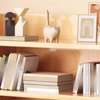 Durable Brown Wooden Vertical Open Storage 5-Shelf Bookcase