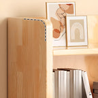 Durable Brown Wooden Vertical Open Storage 5-Shelf Bookcase