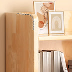 Durable Brown Wooden Vertical Open Storage 5-Shelf Bookcase