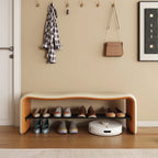 2-Seat Upholstered Metal Solid Color Storage Entryway Bench