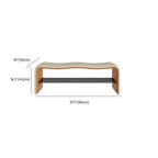 2-Seat Upholstered Metal Solid Color Storage Entryway Bench