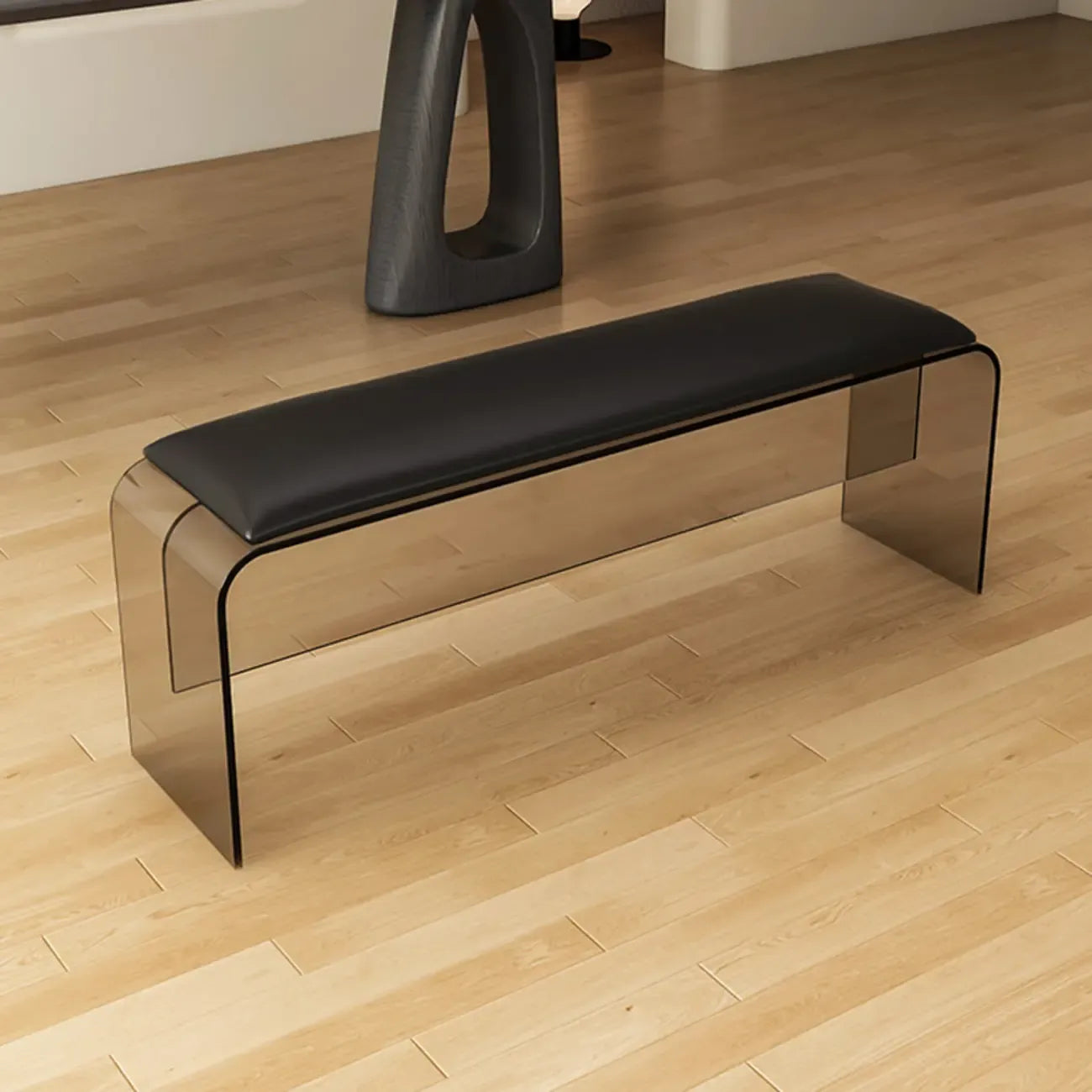 Acrylic Black Upholstered Bedroom Bench