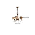 6 Lights Modern Amber Flower Glass Chandelier