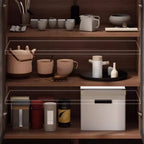 Casual Brown Wood Sideboard with Glass Doors