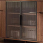 Casual Brown Wood Sideboard with Glass Doors
