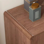 Casual Brown Wood Sideboard with Glass Doors