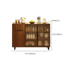 Casual Brown Wood Sideboard with Glass Doors