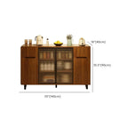 Casual Brown Wood Sideboard with Glass Doors