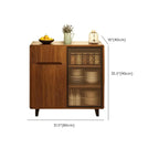Casual Brown Wood Sideboard with Glass Doors