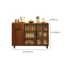 Casual Brown Wood Sideboard with Glass Doors