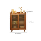 Casual Brown Wood Sideboard with Glass Doors