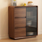 Casual Espresso Wood Sideboard with Drawers