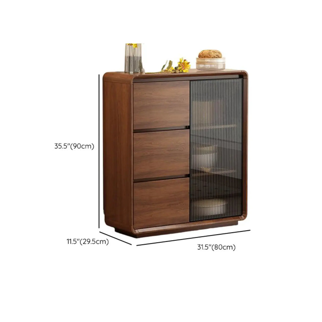 Casual Espresso Wood Sideboard with Drawers