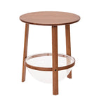 Walnut Round Wood Tripod Base Storage Ring End Table