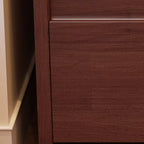 Classic Wooden Nut-Brown Nightstand with Drawer & Shelf