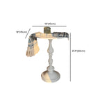 Classic Brown-White Wood Round Pedestal Chairside Table