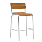Industrial Brown Wood Rectangle Stackable Bar Stools with Back