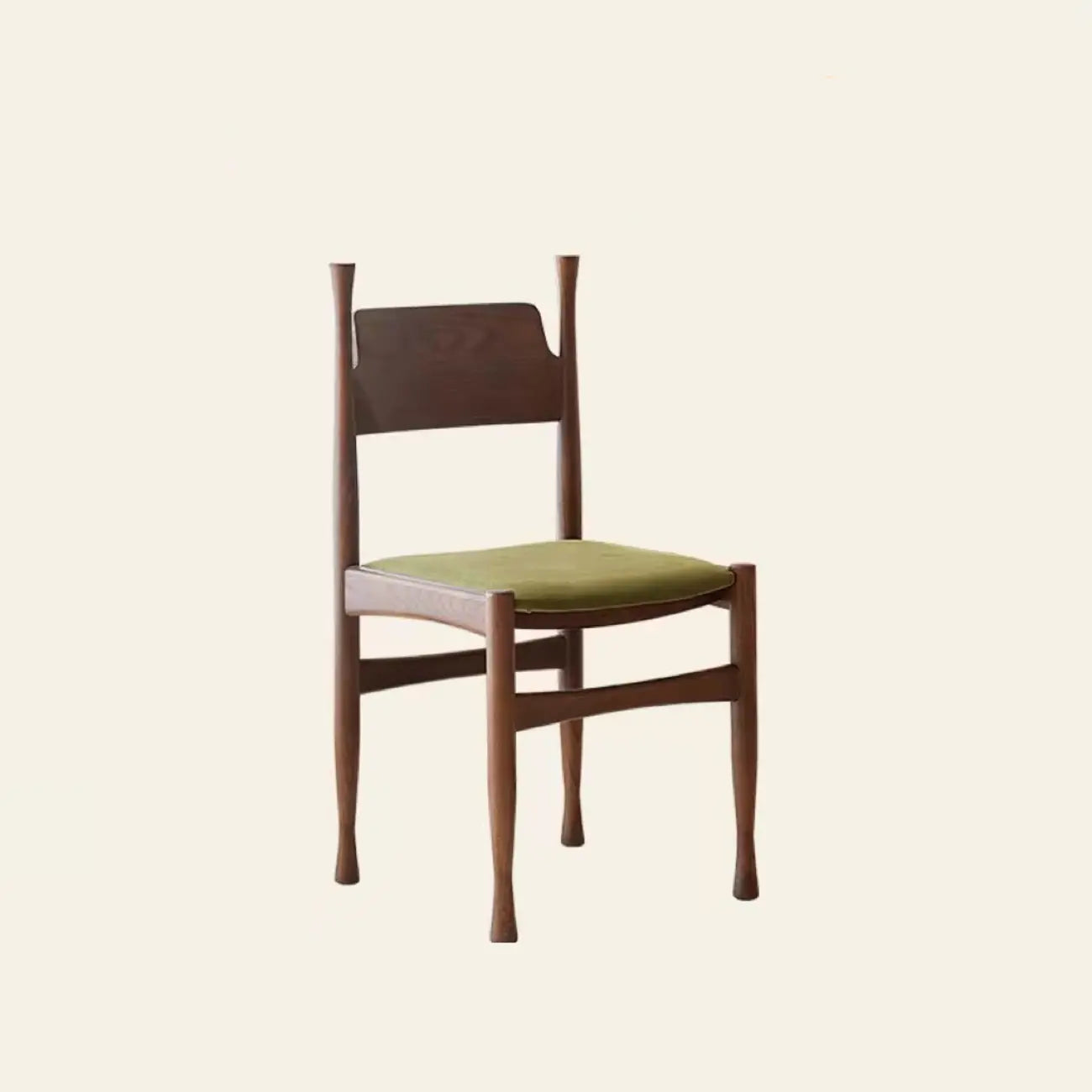 Minimalist Vintage Wood Frame and Upholstered Dining Chair