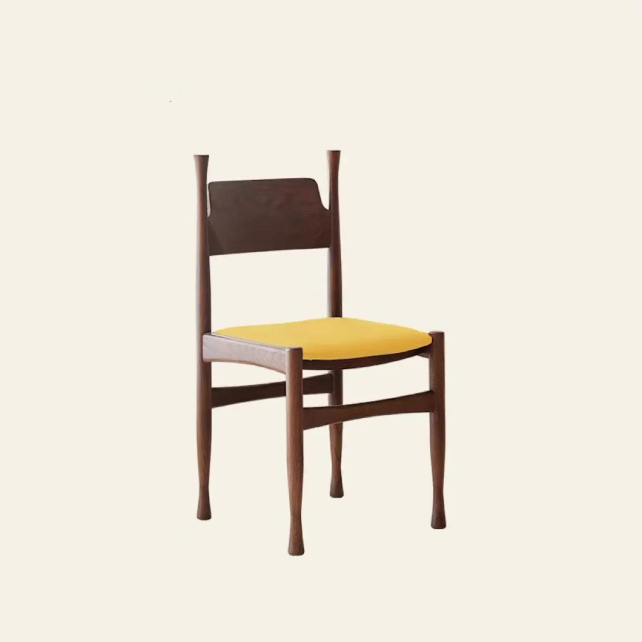 Minimalist Vintage Wood Frame and Upholstered Dining Chair