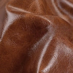 Modern Oiled Leather Tufted Wingback Accent Chair with Arms