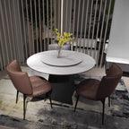 Modern Leather Low Back Dining Chair with Metal Legs