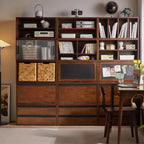 Contemporary Walnut Wood Cube Storage Bookcase