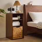 Contemporary Walnut Wood Cube Storage Bookcase