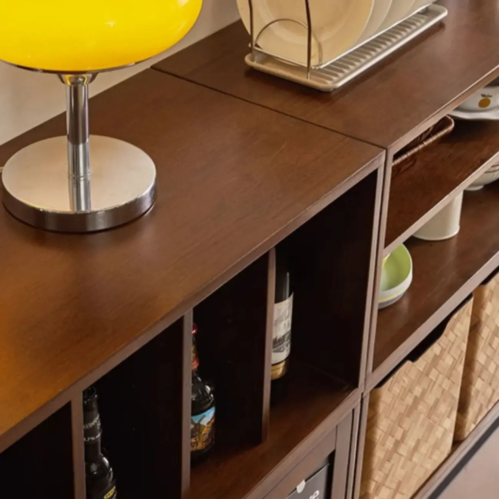Contemporary Walnut Wood Cube Storage Bookcase